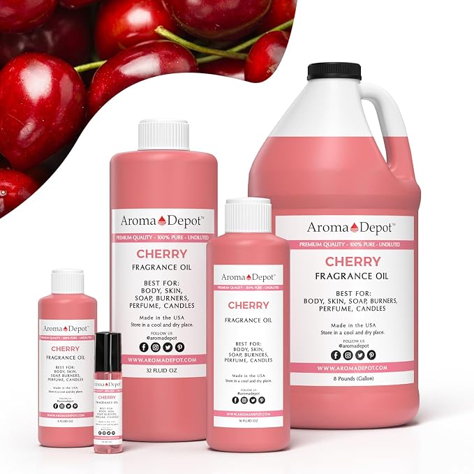 Aroma Depot Cherry Fragrance Oil 30ml Roll-On Bottle for Candle Making, Soap Making, Diffusers & DIY Crafts