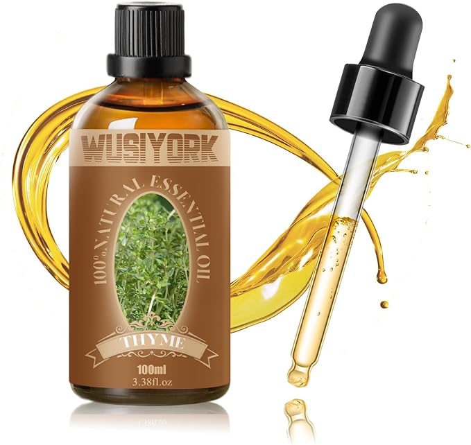 Thyme Essential Oil 100ML - 100% Pure and Natural Therapeutic Grade Oils for Aromatherapy Diffuser - 3.4 Fl Oz/Thyme