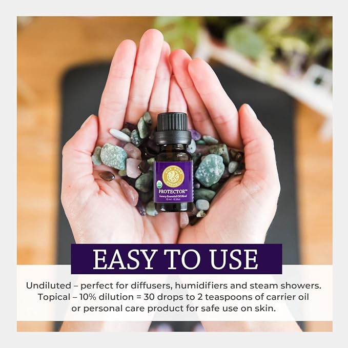 Silk Road Organic Protector - Thieves Essential Oil Purifying Immunity Blend, 100% Pure USDA Certified Clove Bud, Lemon, Cinnamon Bark, Rosemary, Eucalyptus - 10 ml Dropper