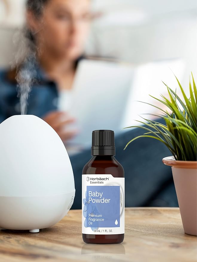 Horbäach Baby Powder Fragrance Oil | 1 fl oz (30ml) | Premium Grade | for Diffusers, Candle and Soap Making, DIY Projects, Aroma Spray, & More