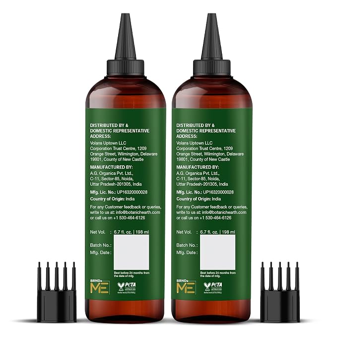Botanic Hearth 100% Pure Tea Tree Hair Oil For Hair Growth & Hair Treatment Oils 6.7 Fl Oz, 2 Pack|Infused with coconut Oil|Hair Oil Repairs Dry Damaged Hair, Strengthening, Healthier| All Hair Types