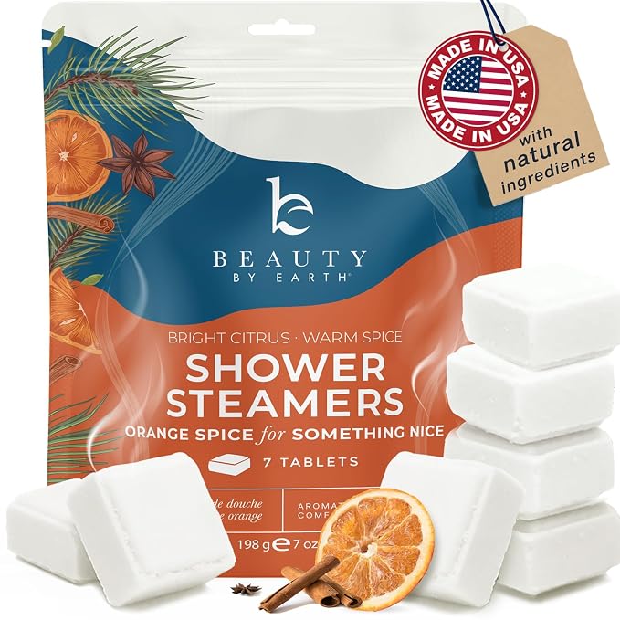 Shower Steamers Aromatherapy - USA Made with Natural Ingredients, Relaxation Gifts for Women & Men, Self Care Spa Day Essentials, Large Shower Tablets with Orange & Fir Essential Oil