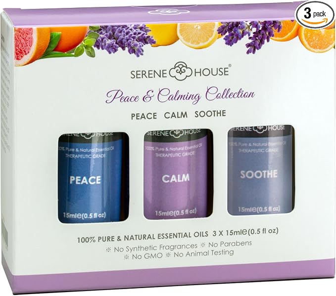 Serene House Peace & Calming Collection - 100% Natural Essential Oil Gift Set