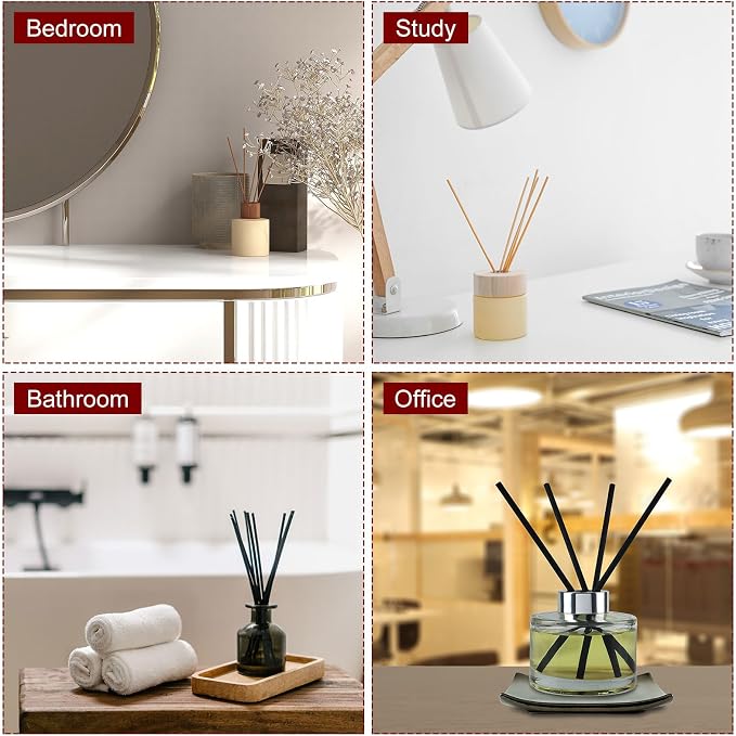 HARFINGTON 150ml/5oz Empty Glass Diffuser Bottle 3.7" x 2.6" Refillable Fragrance Accessories Aromatherapy Jar Container for Replacement Reed Diffuser DIY Home Bathroom Transparent