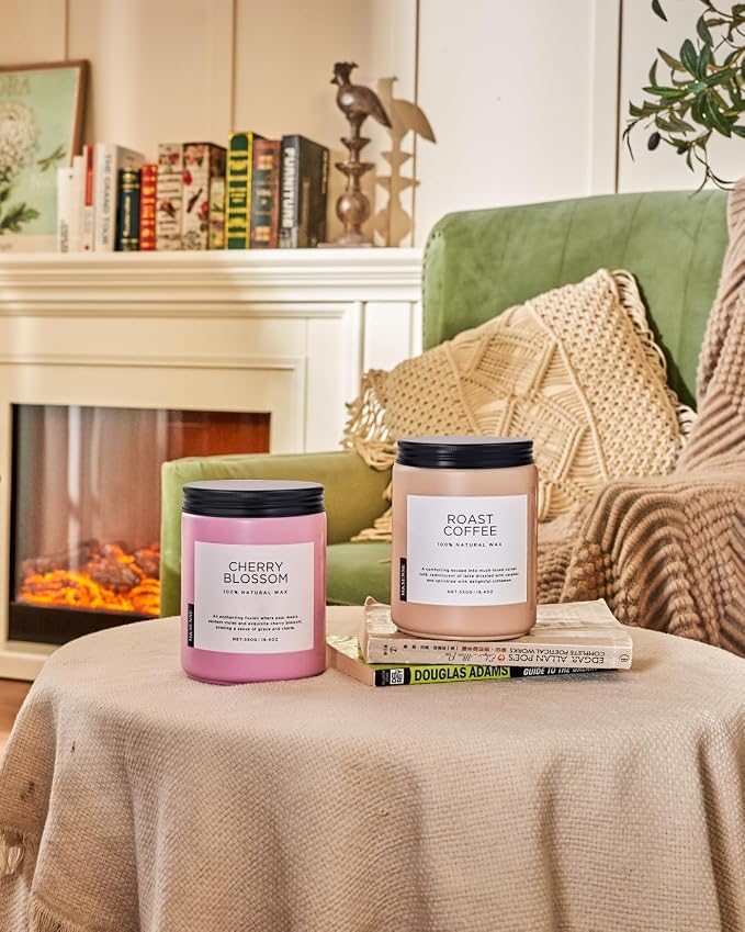 M&SENSE Coffee Scented Candles for Home, 19.4oz Soy Candles Non Toxic, 110 Hours Long Lasting Slow Burn, Home Smelling for Stress Relief Relaxation, Housewarming Gifts for Kitchen & Women Men