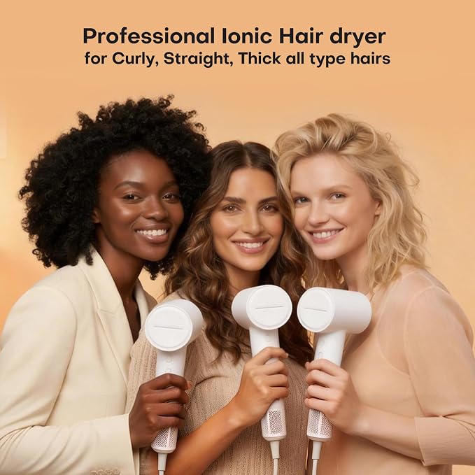 High Speed Hair Dryer, Ultra-Fast Drying, Ionic Blow Dryer with 110,000RPM Brushless Motor, Billion Plasma Ions Best in Frizz Control, Low Noise, Lightweight Design for All Hair Types