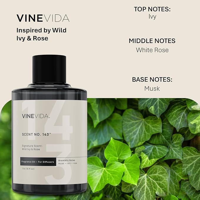 VINEVIDA [16 Oz] Inspired by: Wild Ivy & Rose; Diffuser Oil Refill | Premium Scent Diffuser Oil for Home | Non-Toxic Fragrance