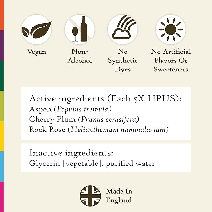 Bach Original Flower Remedies, Fear No More Trio Kit, For Courage & Bravery (Non-Alcohol Formula), Natural Homeopathic Flower Essence, Vegan, 3 x 10mL Droppers