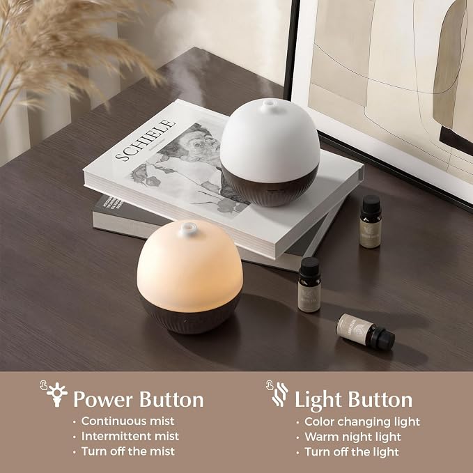 ARVIDSSON Essential Oil Diffuser, 100ml Aromatherapy Diffuser with Mood Light, Ultrasonic Oil Diffusers for Home, Small Diffuser for Essential Oils, Gift for Women - Dark Wood