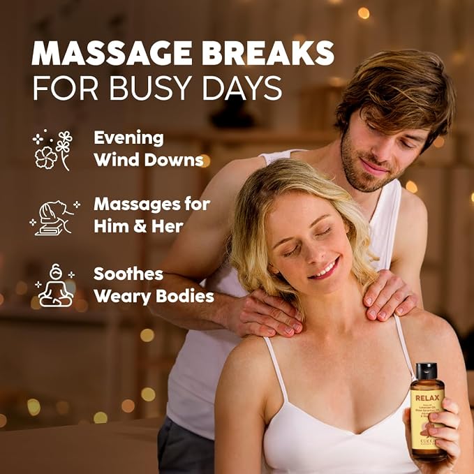 KUKKA Relax Massage Oil - 3.38 Fl Oz - Enhances Relaxation and Comfort for Bliss - Lavender Massage Oil for Massages Deepens Connections for Moments of Comfort - Natural Ingredients and Non-Greasy