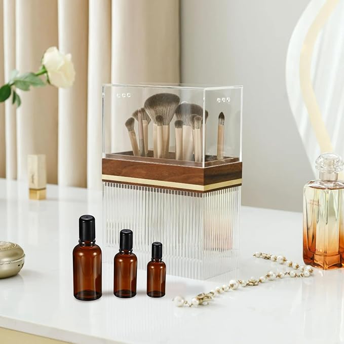 20ML Roller Bottles for Essential Oil, 4 Pack Empty Amber Glass Roller Bottle for Perfume Oil, Roll on Bottles with Stainless Steel Roller Balls, Opener, Funnel and Dropper