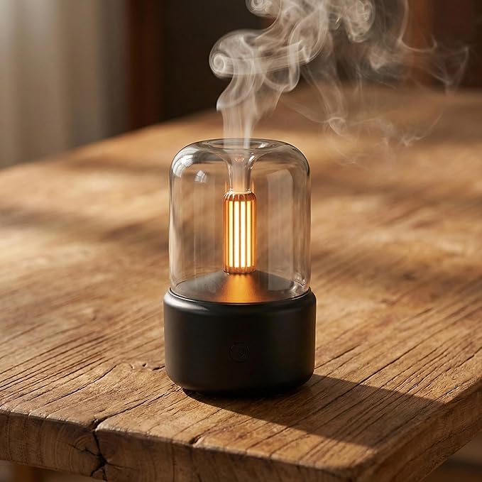 LONCIN Essential Oil Diffuser, 120ml Aromatherapy Diffuser with Auto Shut-Off Function, Ultrasonic Diffusers for Essential Oils, Cool Mist Humidifier with Warm Lights, for Home & Office