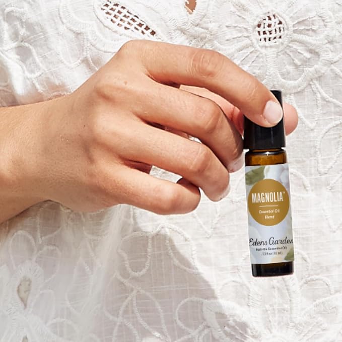 Edens Garden Magnolia Essential Oil Roll-On – Pre-Diluted Floral Blend, 100% Pure Aromatherapy & Natural Perfume, Skin Safe Travel Roll-On, 10 ml (.33 fl oz)