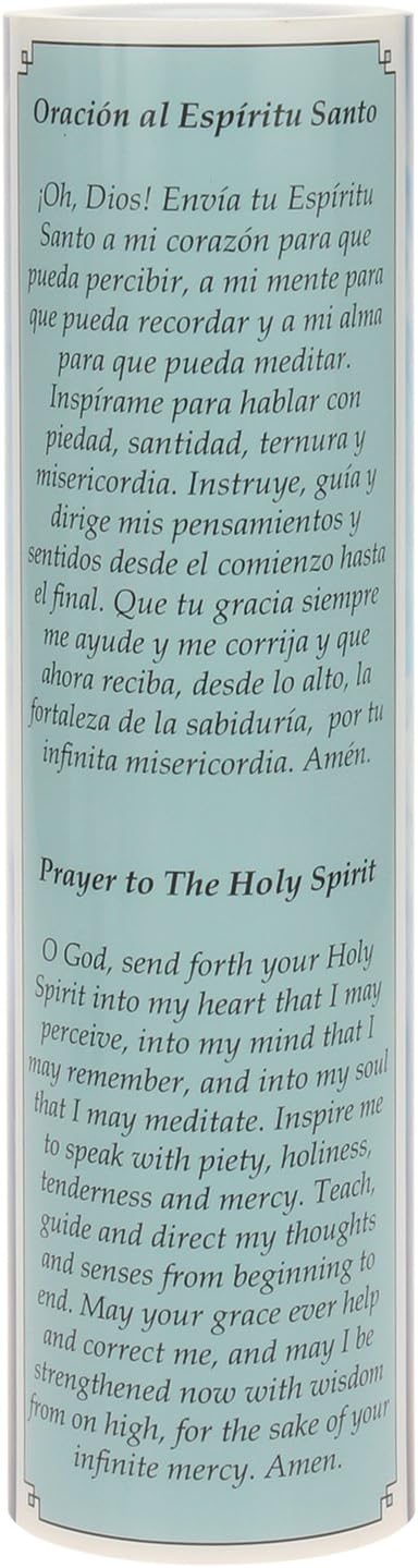 The Saints Collection Holy Spirit Flickering Lifelike LED Prayer Candle with Timer, Religious Home Decor, Gift Ideas for Friends and Family