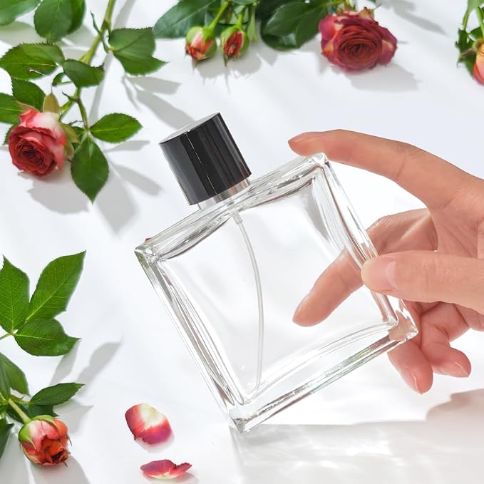 100ml/3.4 Oz Glass Spray Bottle Perfume Atomizer,Empty Refillable Perfume Spray Bottle with 3 Kinds of Dispenser (A4)