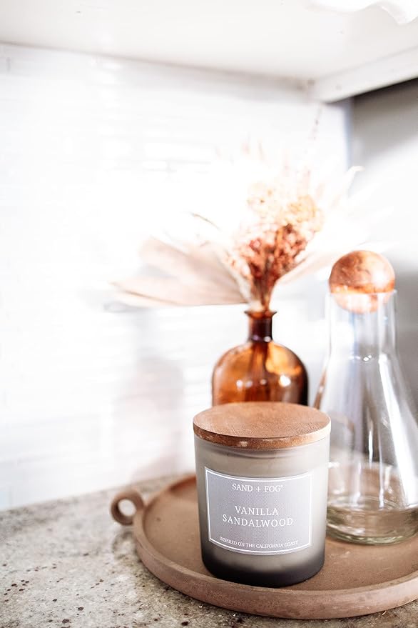 Sand + Fog Scented Candles - Cedar Lavender - Additional Scents and Sizes - 3 Wicks 100% Cotton Lead-Free - Luxury Air Freshening Jar Candles - Perfect Home Decor - 21 oz