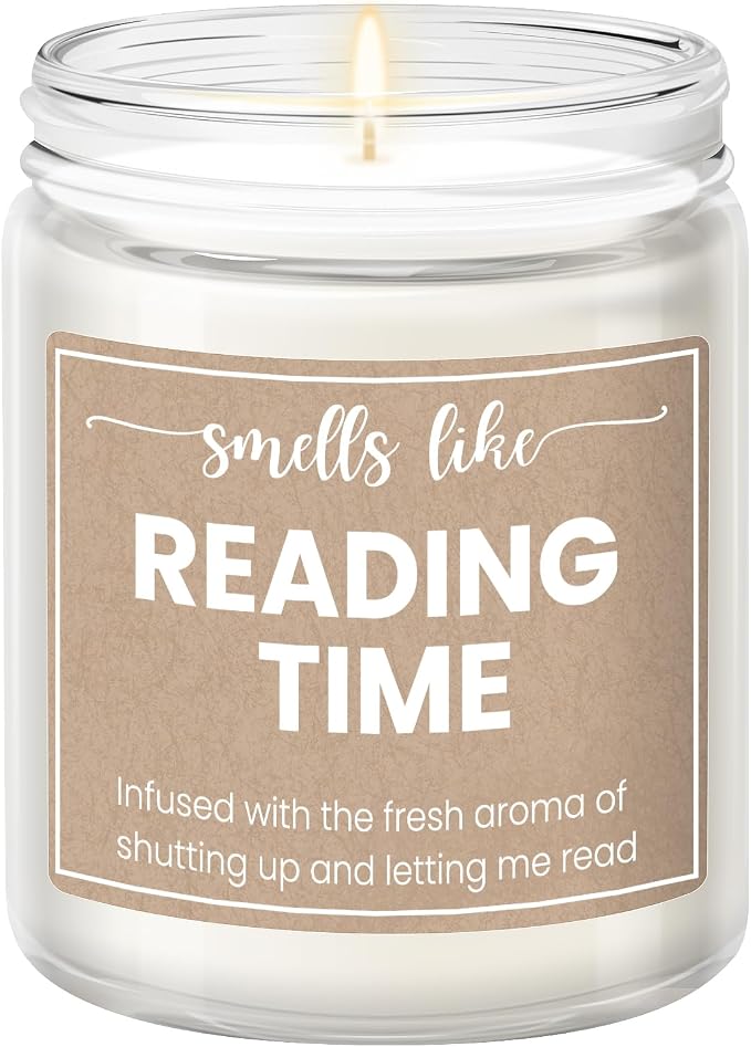 Gifts for Book Lovers - Book Lover Gifts for Women, Present for Readers, Smells Like Reading Time - Lavender Scented Candle