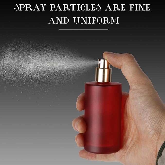 2pcs 50ml Glass Spray Bottle for Perfume,Refillable Travel Perfume Atomizer Bottles,Red Portable Cologne Atomizer Empty Bottle. (Red*2)