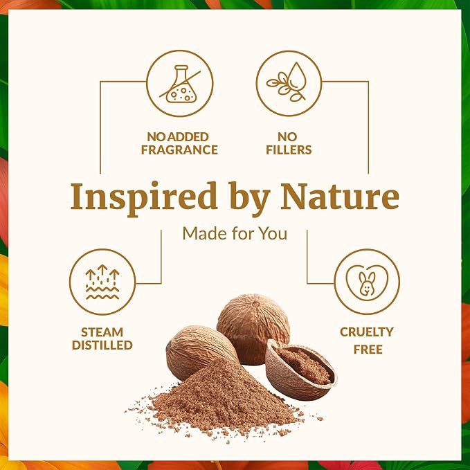 SVA Nutmeg Essential Oil – 4 Fl Oz – 100% Natural Nutmeg Oil - for Diffuser, Hair Care, Face, Skin Care, Aromatherapy, Scalp and Body Massage, Soap and Candle Making – with Dropper