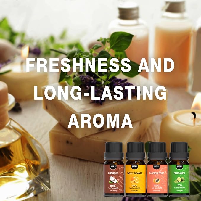 Fruity Essential Oils for Diffuser for Home,Diffuser Oils for Candle Making, Laundry,Humidifier,Aromatherapy Oils Scents,6 * 10ML