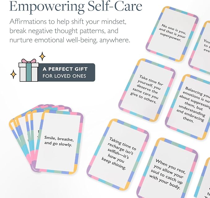 Scentered Gratitude & Affirmation Gift Set – 42 Pocket-Sized Mindfulness Cards with Aromatherapy Balms for Positivity, Mood Boost & Self-Care in Reusable Tin