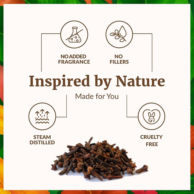 SVA Clove Essential Oil Organic– 16 Fl Oz – 100% Natural Clove Oil - for Diffuser, Hair Care, Face, Skin Care, Aromatherapy, Scalp and Body Massage, Soap and Candle Making
