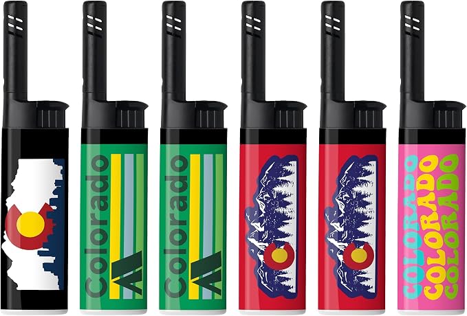 BIC EZ Reach Candle Lighter, The Ultimate Lighter with Wand for Candles, Colorado, Assorted Designs, 6 Count Pack of Lighters