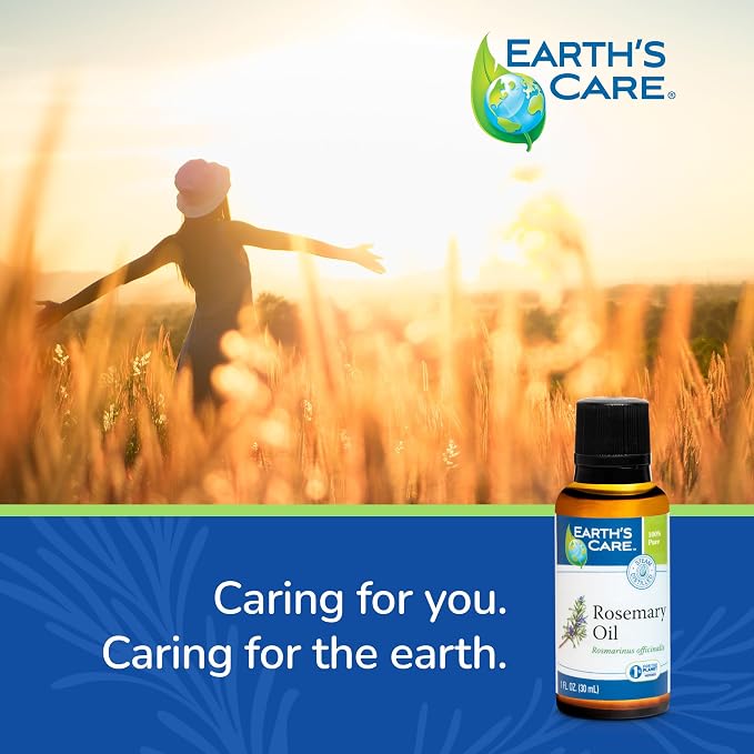 Earth’s Care Rosemary Oil - Rosemary Essential Oil for Diffuser and Aromatherapy - 1 Fl OZ (2/Pk)