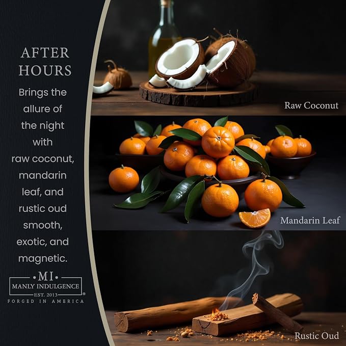 Manly Indulgence After Hours Scented Wax Melts, Wax Melt Warmer Cubes, Long Lasting Scented Wax Warmer Cubes, 4 Pack, 6 Cubes Each - Made in The USA