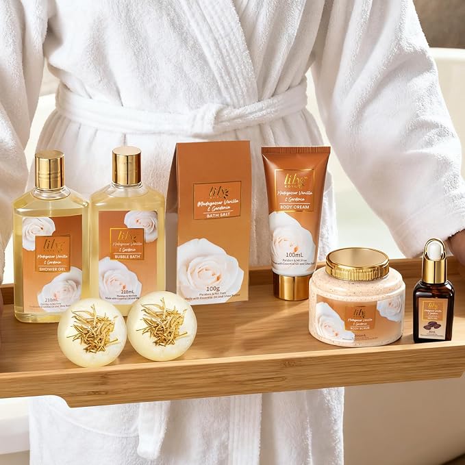 9Pcs Spa Gifts Set Birthday Gift Spa Kit Vanilla Spa Gift Baskets for Women