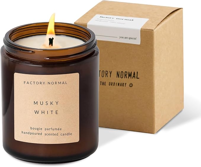 Scented Soy Candle Amber Jar Perfume Candle Aroma Healing Gift (8oz, Cafe Au Lait)