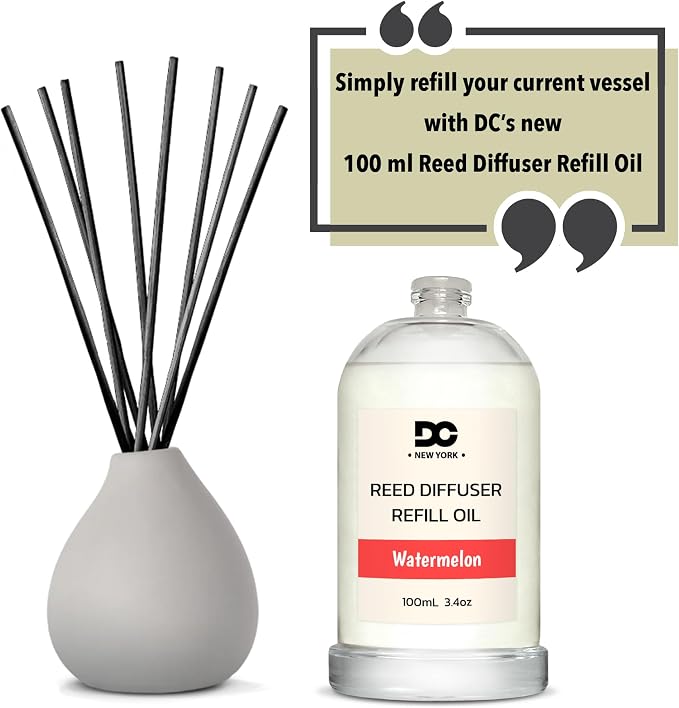 Daniella's Candles Watermelon Reed Diffuser Refill Oil, 3.4oz/100ml, Premium Fragrance Oil, Home Fragrance, Oil for Reed Diffusers, Long Lasting