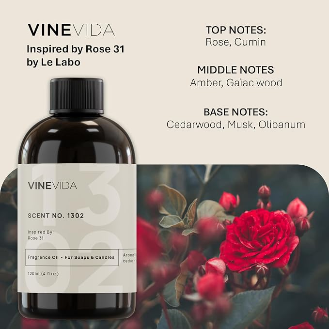VINEVIDA 32oz Scent No.1302 Fragrance Oil for Candle & Soap Making - Natural Candle Scents Made in USA