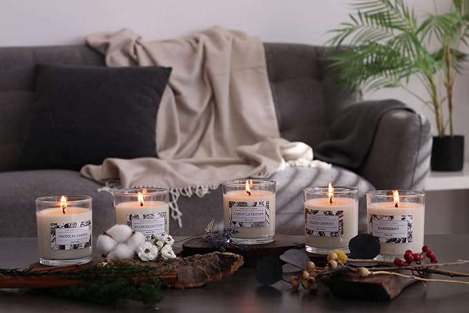 Aronica Fall Candle - Pumpkin Chai & Vanilla Scent, Room Decor Aesthetic, Cinnamon Spice White Candle for Home