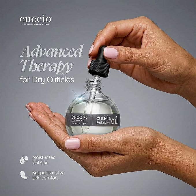 Cuccio Naturale Peach & Vanilla Revitalizing Cuticle Oil, Lightweight Fast-Absorbing Hydrating Nail & Cuticle Conditioner, Cold-Pressed Oils + Vitamin E, 2.30 Fl Oz