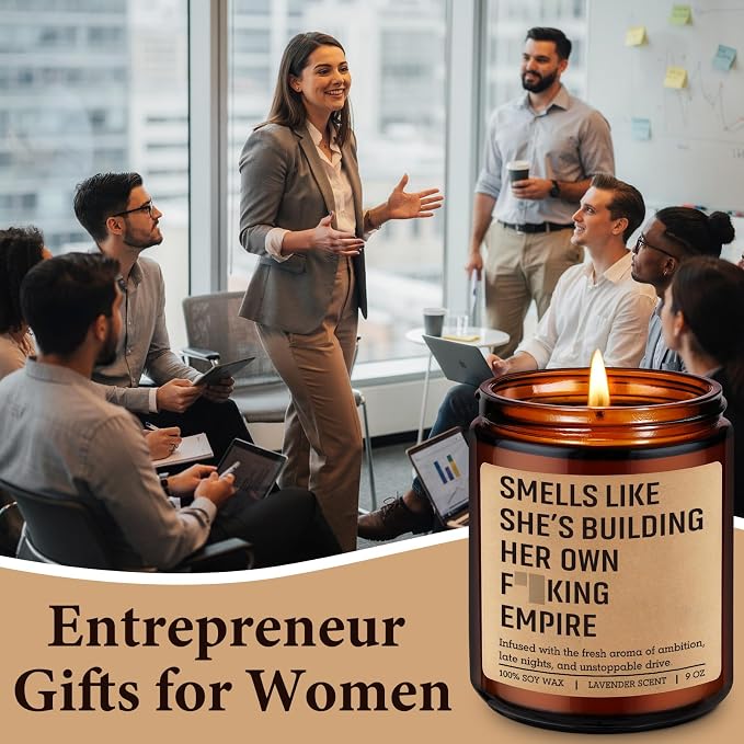 Miracu Candle, New Business Owner Gifts for Women, Boss Lady Gifts for Entrepreneur Female, Grand Opening Ideas - Funny Birthday, Appreciation, Office Decor for Small Business Future CEO, Woman, Girl