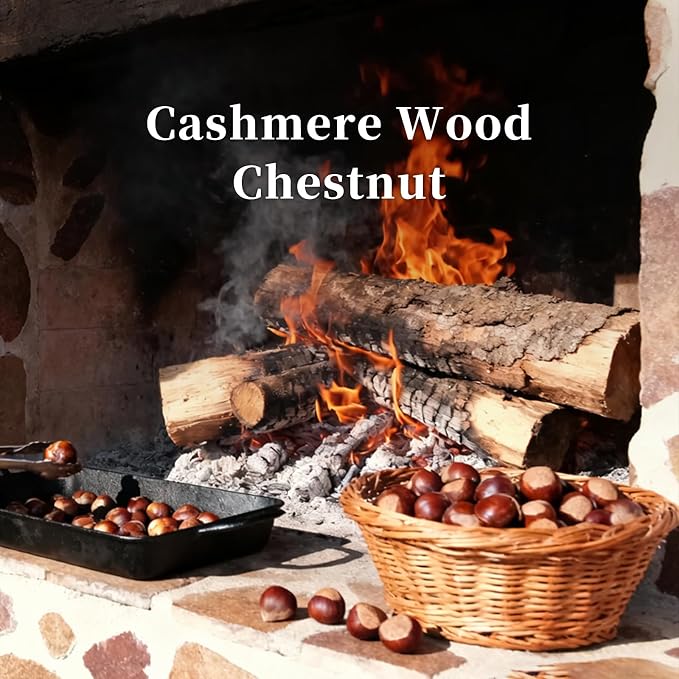 KRD Cashmere Wood Chestnut Oil Diffuser, 3.38 fl oz Glass Bottle Home Scents, Aesthetic Shelf Decor Fragrance Stick Set