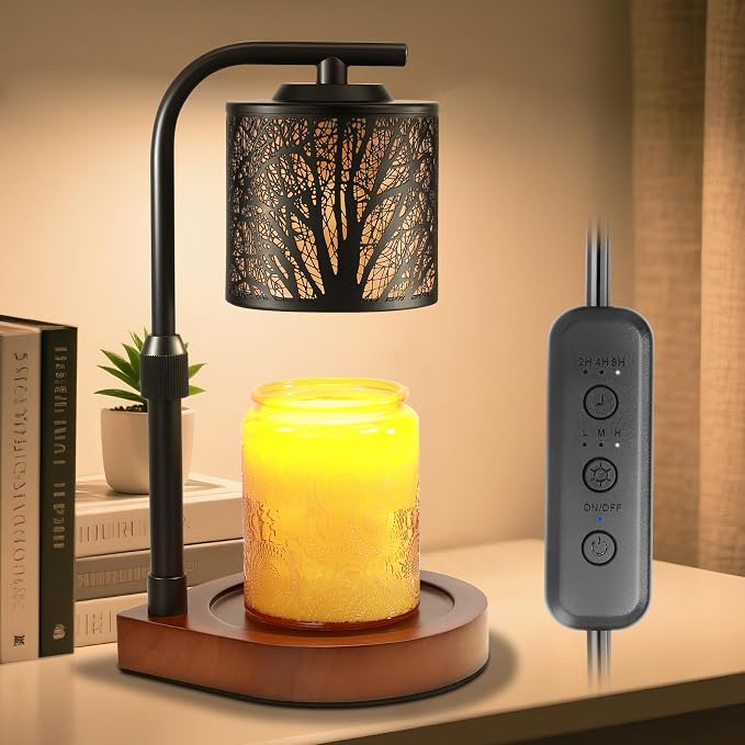 Candle Warmer Lamp with Timer & Dimmer- Electric Wax Melt Warmer with Adjustable Height for Scented Candles, Home Décor Fragrance and House Warming Birthday Mothers Day Gifts for Women Mom