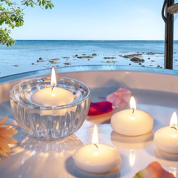 72 Pack 2-Inch Floating Candles - Perfect for Weddings and Events - White
