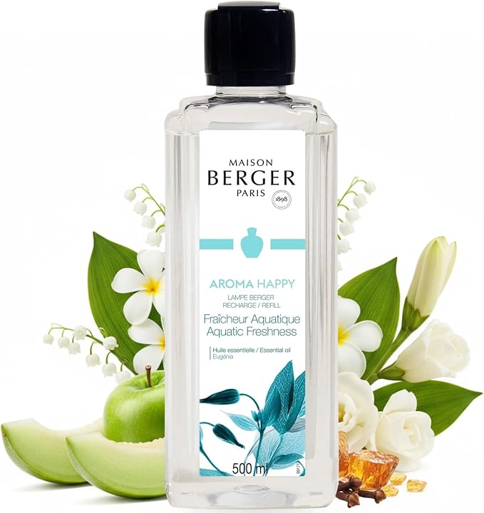 MAISON BERGER Lampe Berger Refill, 500 ml, Aquatic Freshness | Catalytic Lamp Fragrance Refill, Helps Neutralize Odors, ~80 h Fragrance Diffusion, Made in France