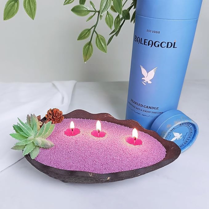 Dusk in Provence Purple Pearled Candle, 18 Oz 120 Hours Long Burning Lavender Scented Sand Candle with 30 Wicks, Refillable Pearled Wax, Clean Burning, Ideal DIY Gifts for Mom