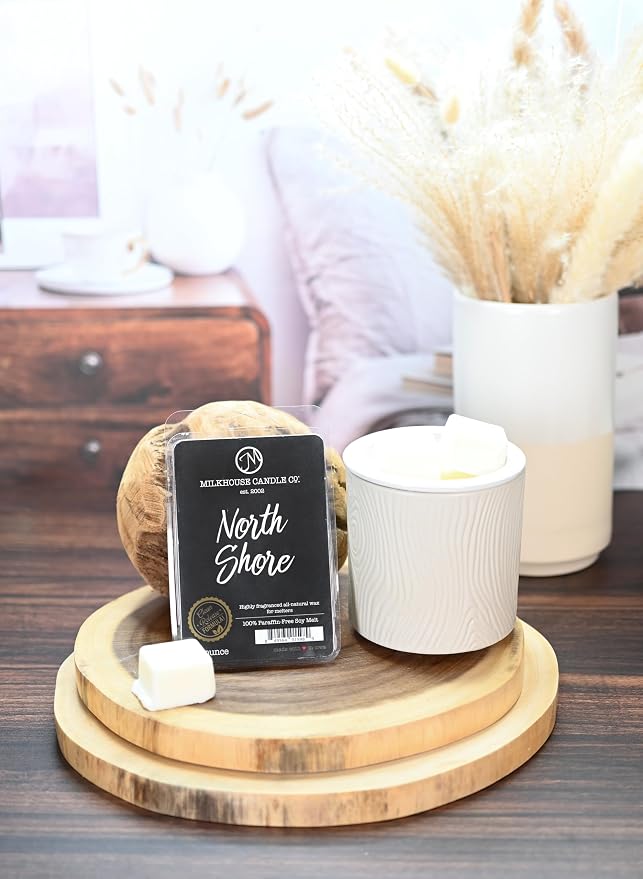 Milkhouse Candle Company North Shore Soy Wax Melts - Sea Mist| Driftwood | Cashmere Scented - 5.5 oz, Hand-Poured, Made in the USA