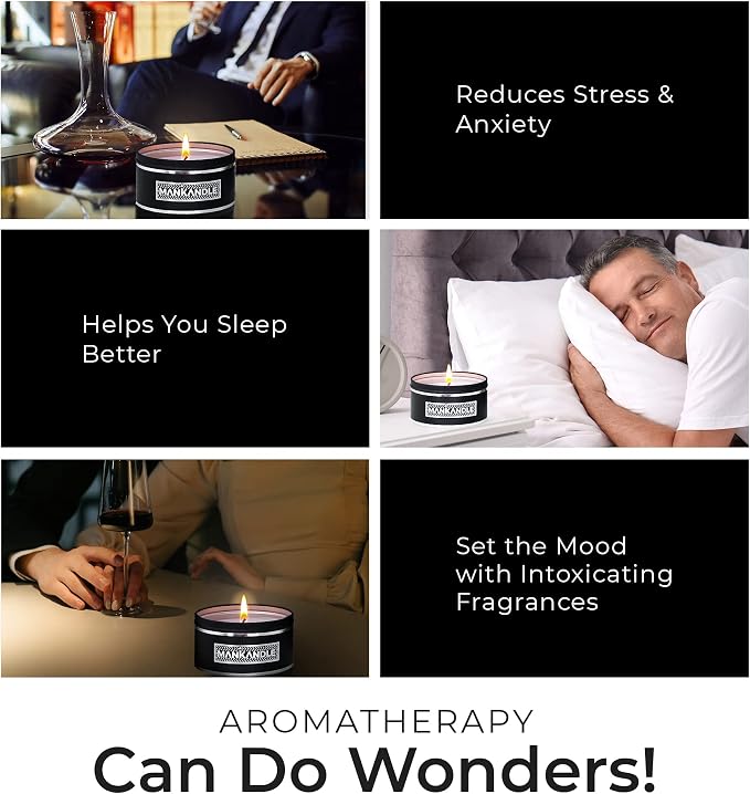 Majestic Zen Aromatherapy Candles for Men Gift Set | 6-Pack Soy Wax Candle with Inspirational Quotes | Stress Relief Candle Set for Relaxation, Aromatherapy Gift Set & Unique Gifts for Him