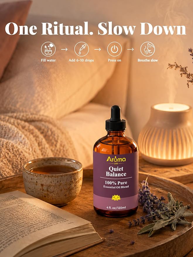 Quiet Balance — A 100% Pure Essential Oil Blend Grounded Woods-and-Resin Blend that Helps Your Space Feel Still, Centered, and Quietly Calm