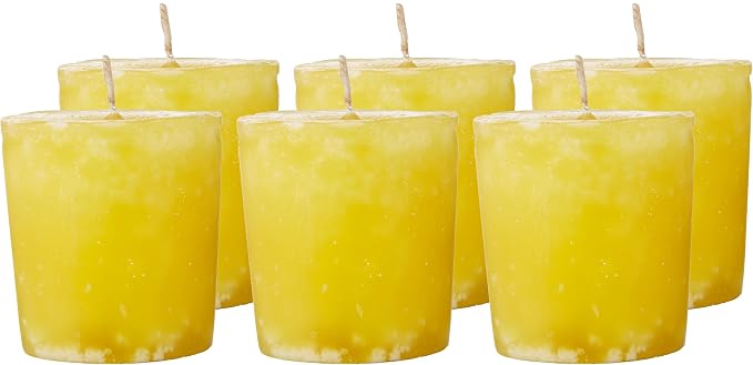 Aroma Naturals Ambiance Votive Candle, Yellow/Orange/Lemongrass, 6 Count (Pack of 3)