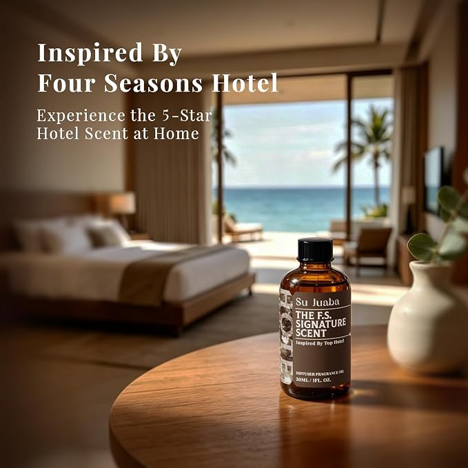 SU JUABA Hotel Fragrance Oil Dupe - Four Seasons Hotel Inspired - Grapefruit Iris Orange, Fresh Scent for Ultrasonic or Waterless Diffusers & Candle Making, 1Fl Oz