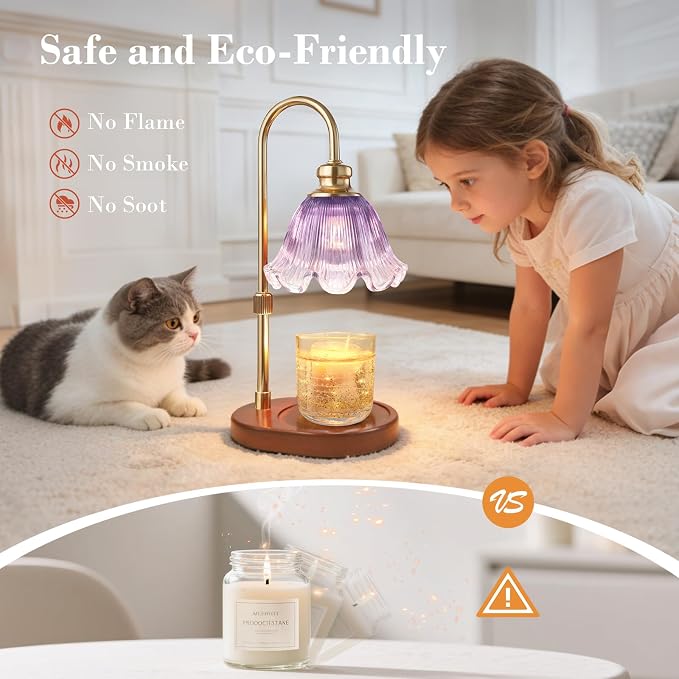 Candle Warmer Lamp with Timer, Christmas Decorations Indoor, Birthday Gifts for Women Mom, Warming Gifts for Office, Dorm, Apartment & New Home Decor