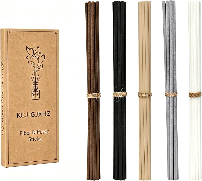5 Mixed Colors Reed Diffuser Sticks 7.5inch/3mm - 130pcs Fiber Reed Fragrance Sticks Refill for Home and Bathroom - Rattan Essential Oil Sticks for Scented Diffuser (3mm X 19cm (130pcs))