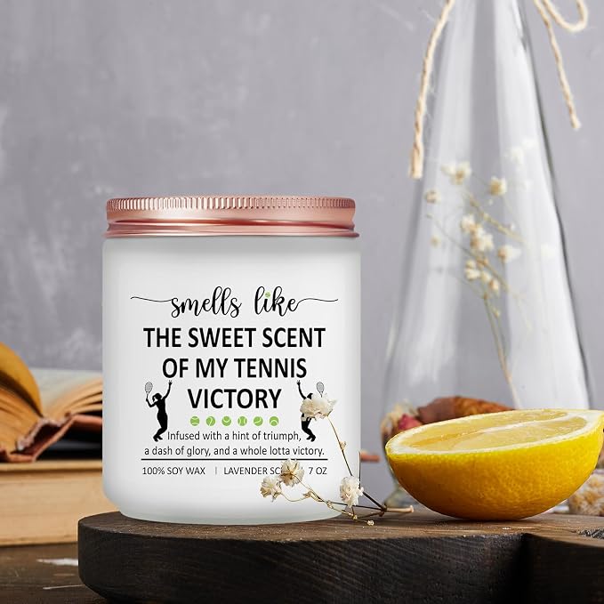 Tennis Gifts for Women, Men - Funny Cool Accessories Gift for Tennis Lovers, Players - Lavender Scented Candle