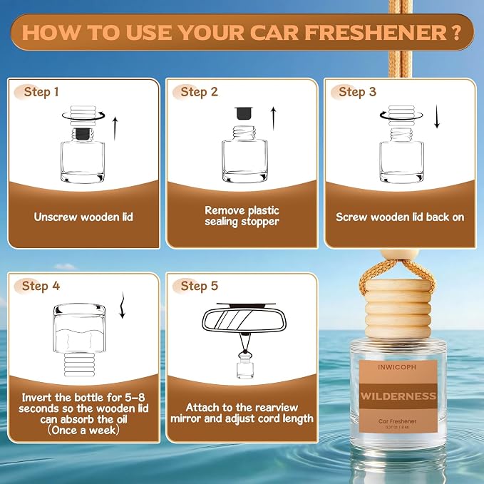 Car Air Freshener Diffuser Hanging, Wilderness Fragrance Oil